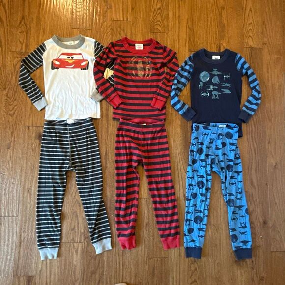 Hanna Andersson boys pajama set bundle size 5 Star Wars Lightning McQueen Spider - Picture 2 of 9